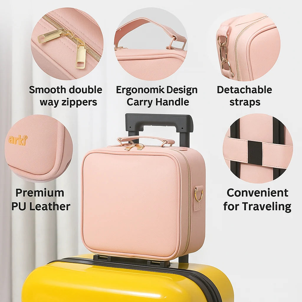 Valentinaᵀᴹ Makeup Bag With Mirror LED Lighted