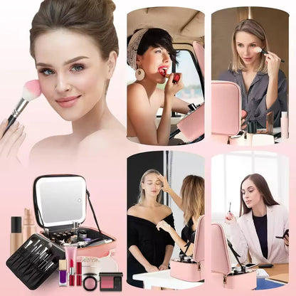 Valentinaᵀᴹ Makeup Bag With Mirror LED Lighted