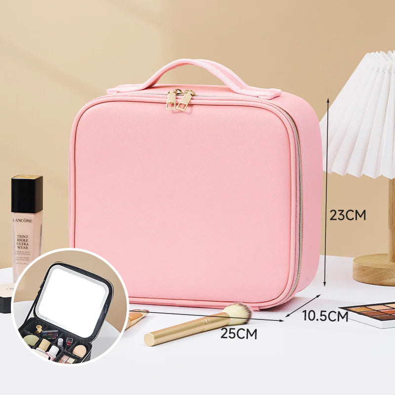 Valentinaᵀᴹ Makeup Bag With Mirror LED Lighted