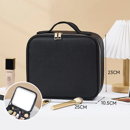 Valentinaᵀᴹ Makeup Bag With Mirror LED Lighted