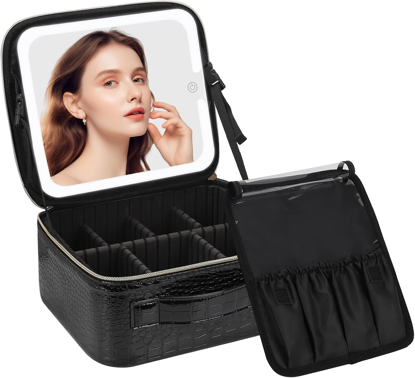 Valentinaᵀᴹ Makeup Bag With Mirror LED Lighted