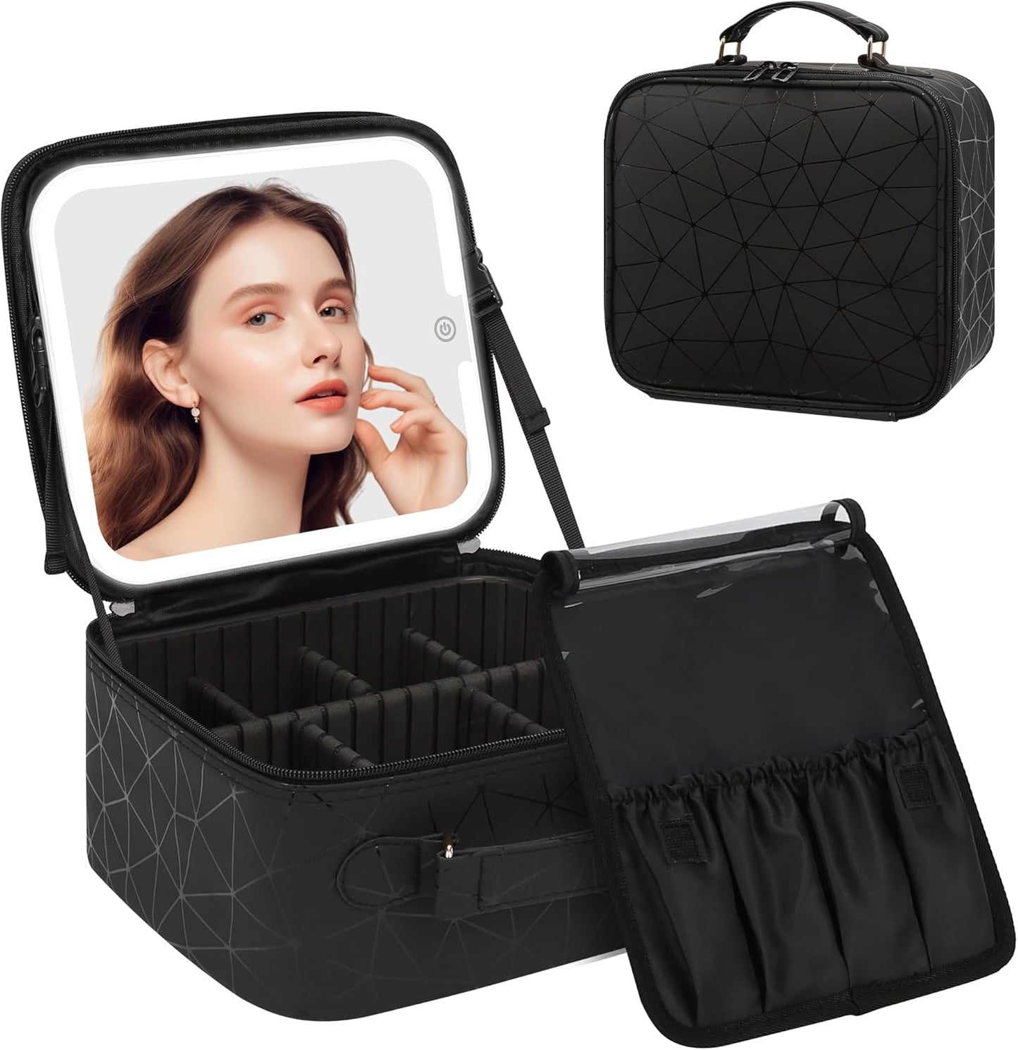 Valentinaᵀᴹ Makeup Bag With Mirror LED Lighted