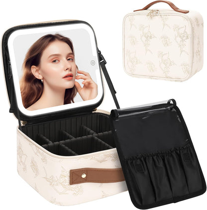Valentinaᵀᴹ Makeup Bag With Mirror LED Lighted
