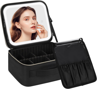 Valentinaᵀᴹ Makeup Bag With Mirror LED Lighted