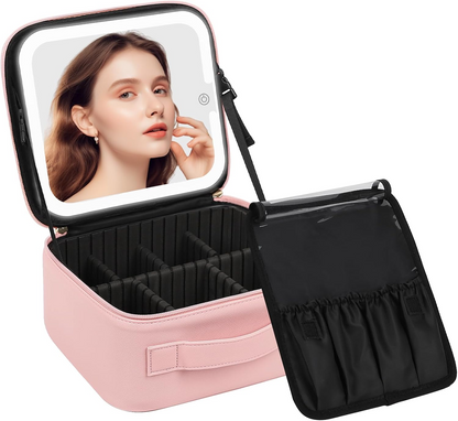 Valentinaᵀᴹ Makeup Bag With Mirror LED Lighted